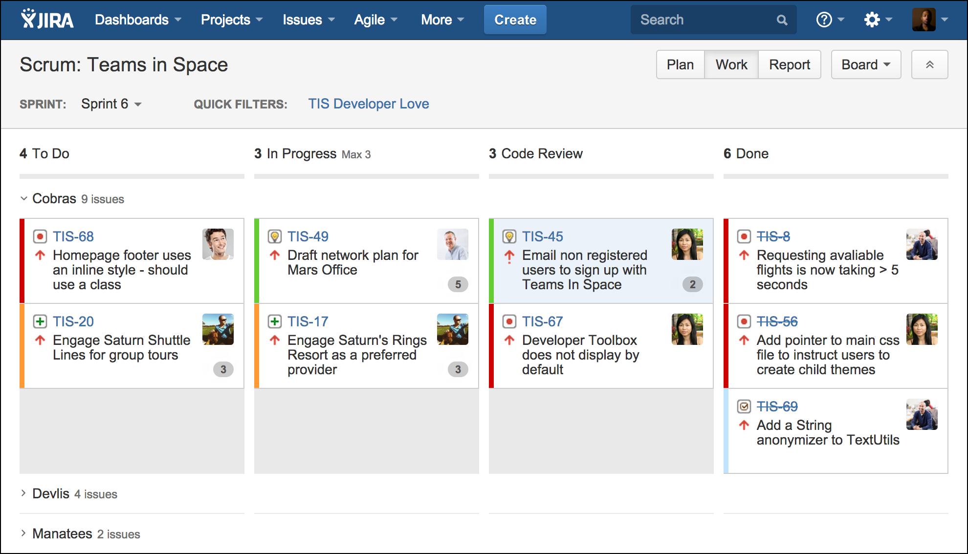 добавить свимлайн на доску jira